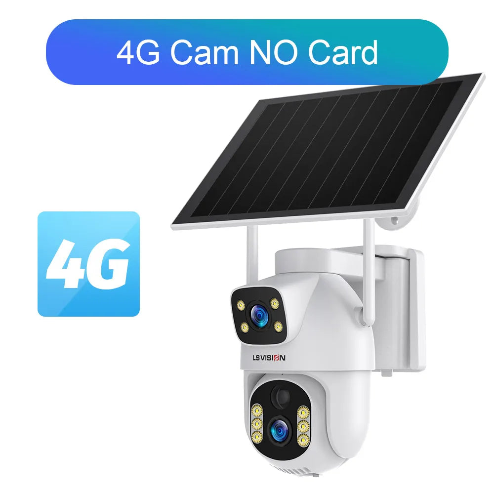Câmera Solar 4K com Zoom Óptico 20X e Rastreamento Automático | Tela Dupla 4G/WiFi | LS Vision 12MP