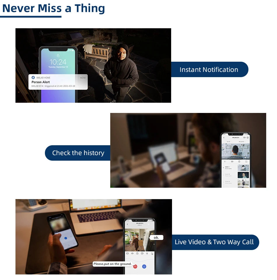 Câmera IMILAB EC4 2.5K 4MP Solar WiFi com Bateria 5200mAh e Zoom 5x IP66