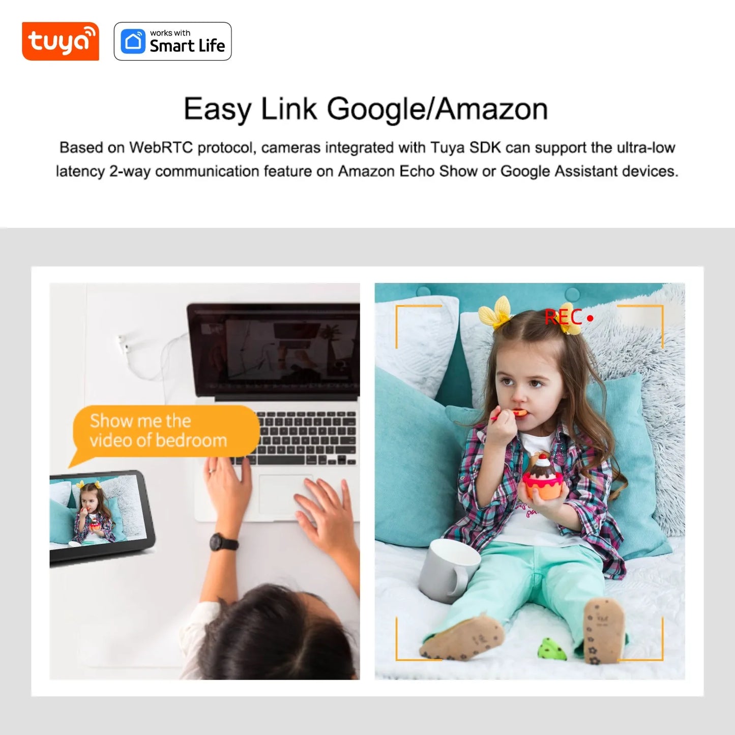 Tuya inteligente 3mp hd câmera de segurança doméstica interna para bebê/antigo/animal de estimação/babá, com alerta de aplicativo em tempo real, áudio bidirecional, detecção de corpo humano