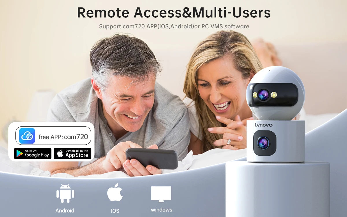 Câmera IP WiFi Lente Dupla 6MP | Pan 360°, Rastreamento Automático e Visão Noturna Colorida – Lenovo