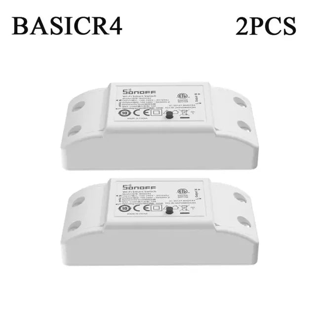 1-10 pces sonof basicr4 wifi interruptor inteligente remoto temporizador de voz suporte de controle remoto assistente de casa alexa alice ewelink app