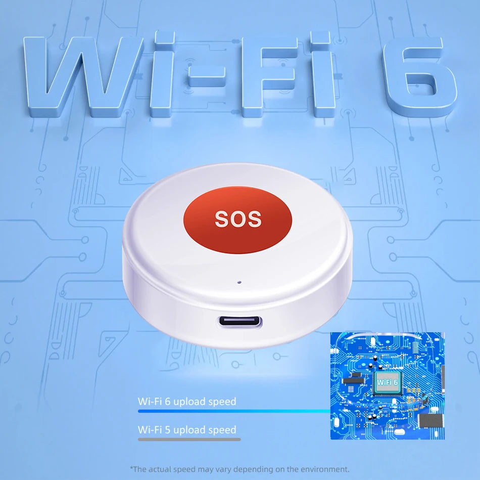 Tuya wifi sos botão uma chave de emergência sem fio alarme segurança dispositivo pânico para idosos crianças segurança em casa vida inteligente app remoto