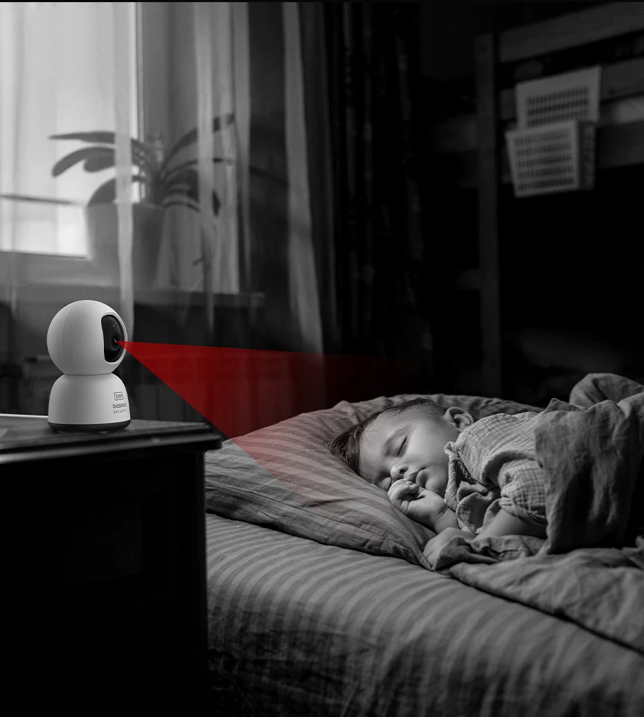 Câmera Baseus P1 Lite 2K 3MP 360° WiFi com Rastreamento IA - Segurança Residencial