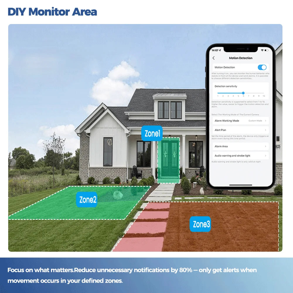 Câmera ALEVIO 2.5K 4MP Solar WiFi Dual Band com IA Quádrupla e Zoom 10x IP67