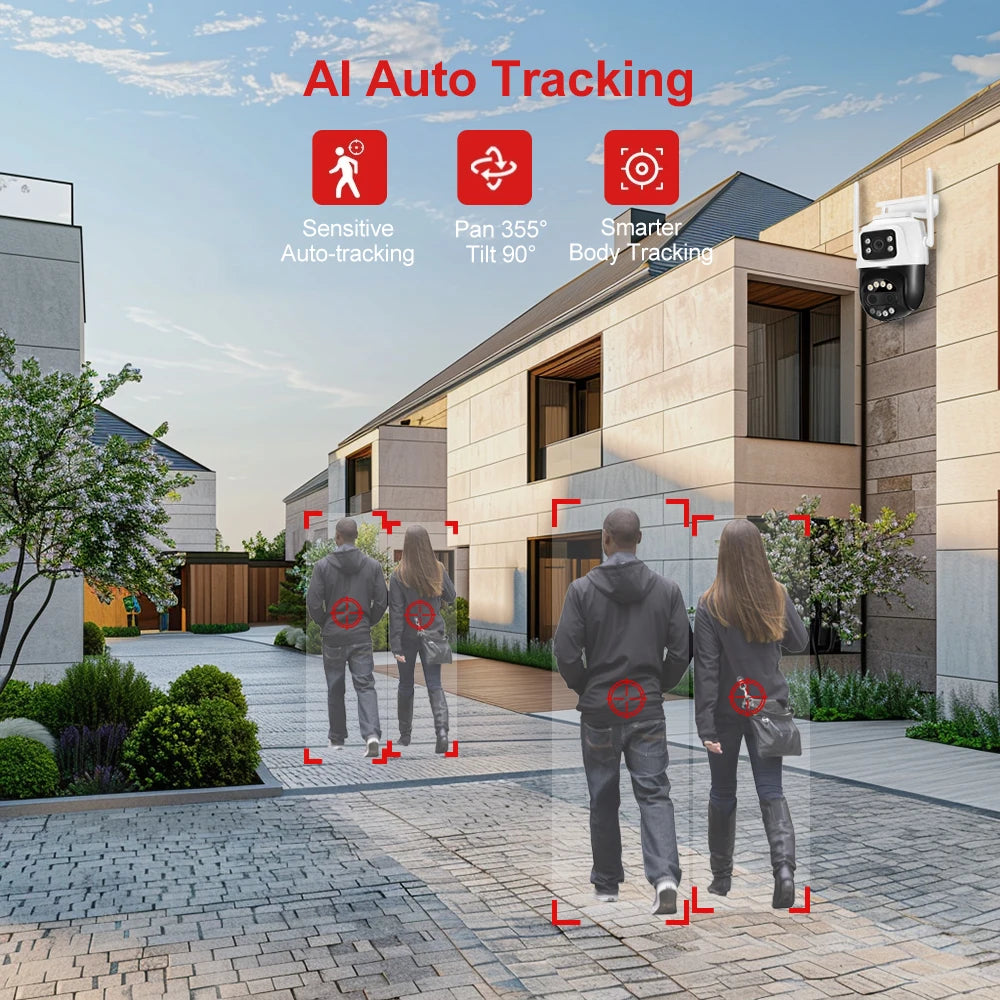Câmera WiFi 12MP 6K Dome com Zoom 8X Detecção Humana IA Rastreamento Automático Alexa - ASECAM AS60WIC
