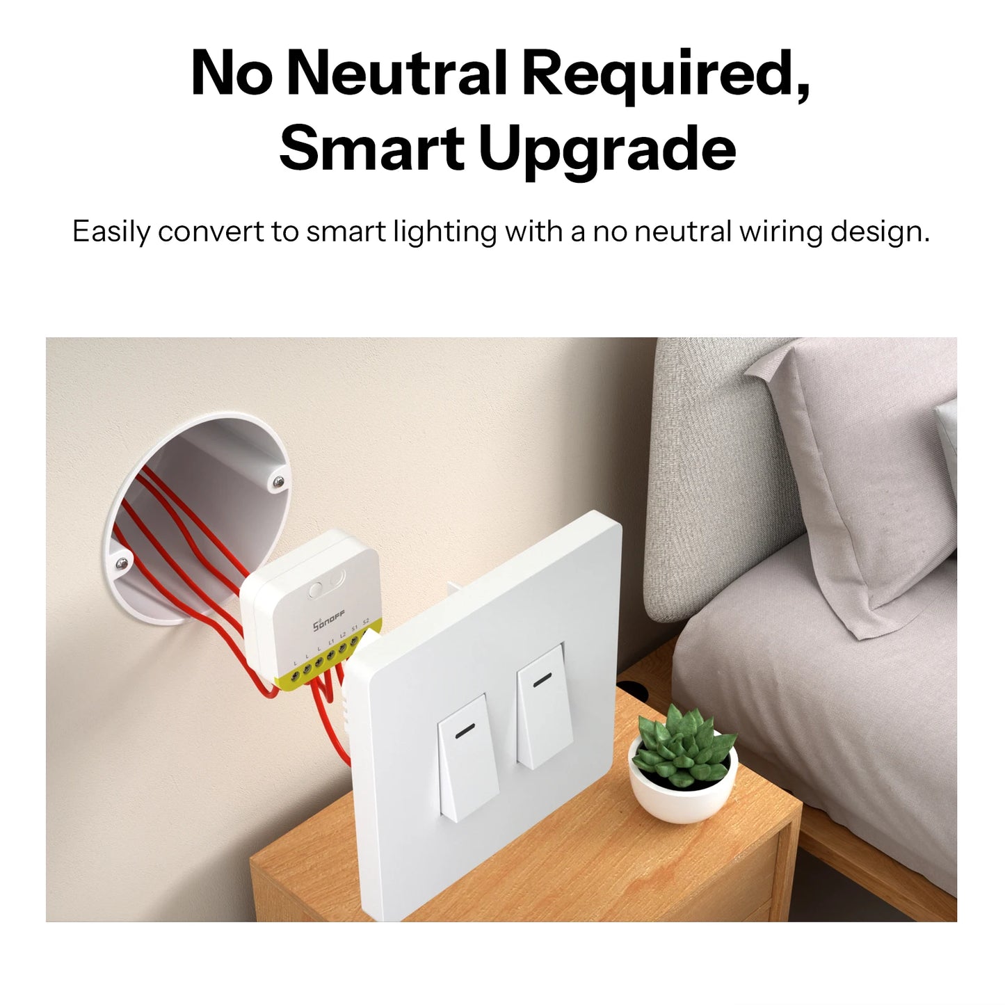 Interruptor Inteligente Zigbee 2 Gang Sem Fio Neutro Ultra Compacto SONOFF MINI DUO-L