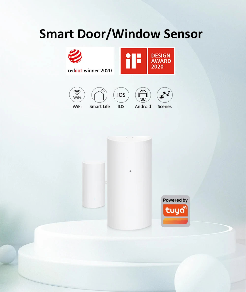 Tuya wifi inteligente porta e janela sensor detector de contato sem fio para automação residencial e sistema segurança sensor porta