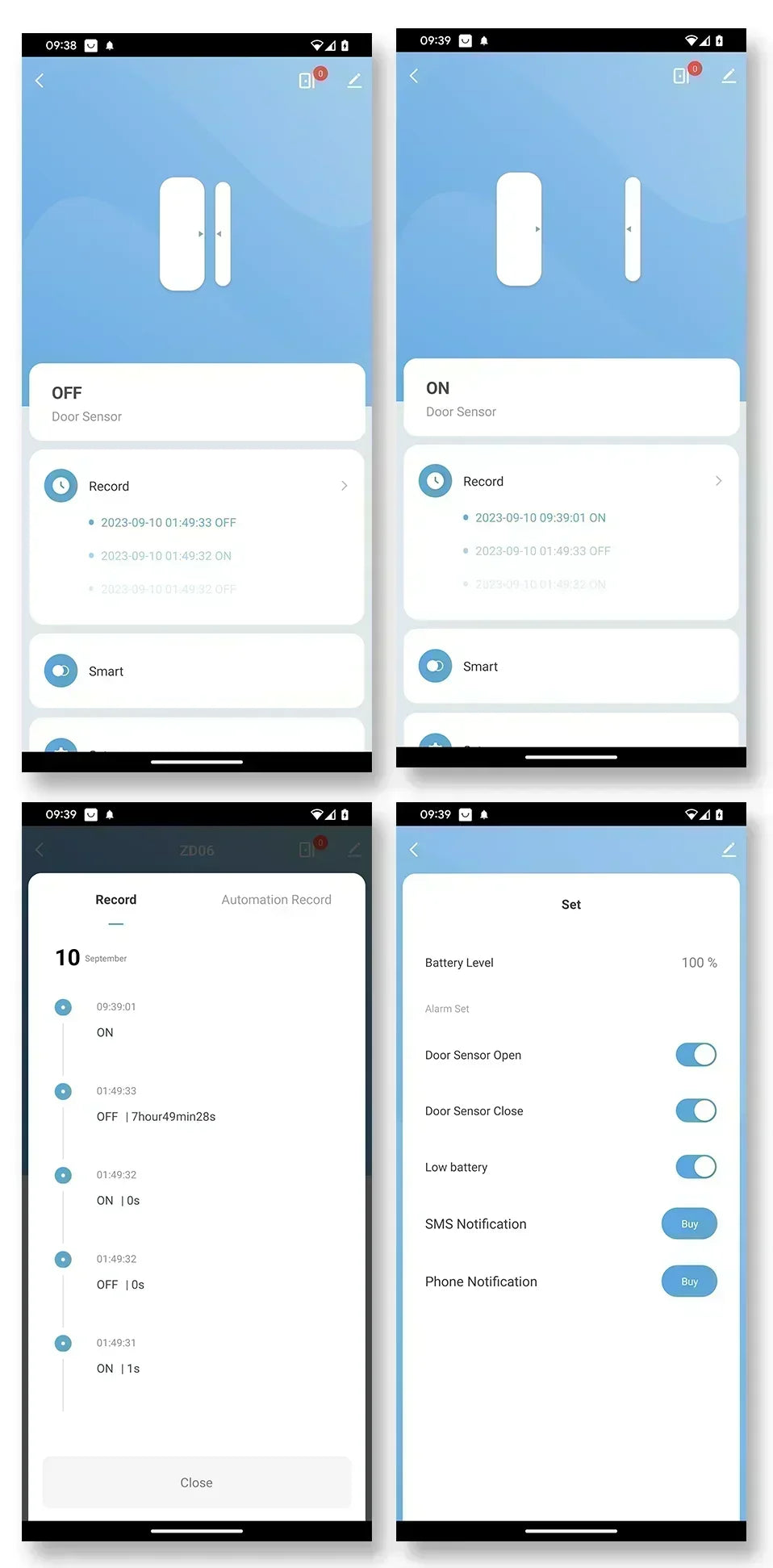 Sensor WiFi Porta Janela Magnético Alarme Casa Inteligente Tuya Alexa Google WMUN