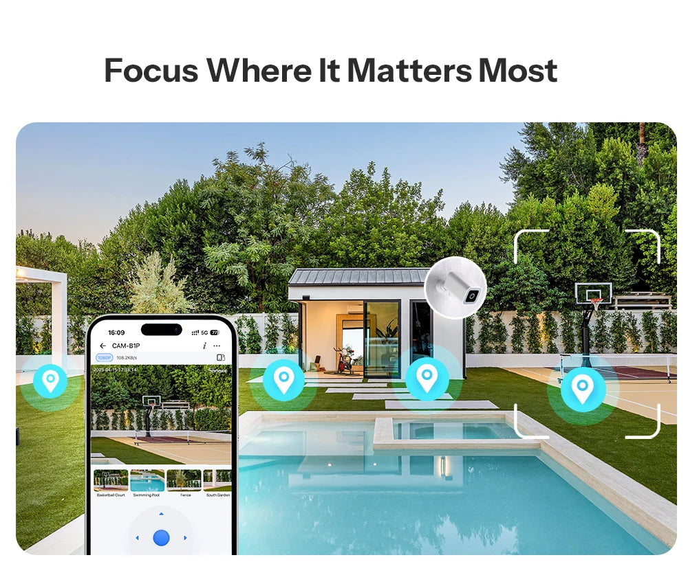 Câmera de Segurança Externa Inteligente SONOFF CAM-B1P 2K HD com Detecção Humana IA IP65 À Prova D'água Rastreamento Inteligente e Visão Noturna Colorida