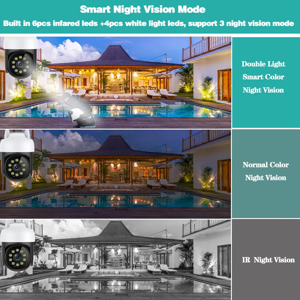 Vida inteligente 5mp wifi ptz câmera ip rastreamento automático ao ar livre tuya cor visão noturna sem fio cctv câmera de vigilância segurança mini
