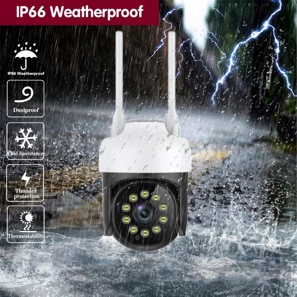 Vida inteligente 5mp wifi ptz câmera ip rastreamento automático ao ar livre tuya cor visão noturna sem fio cctv câmera de vigilância segurança mini