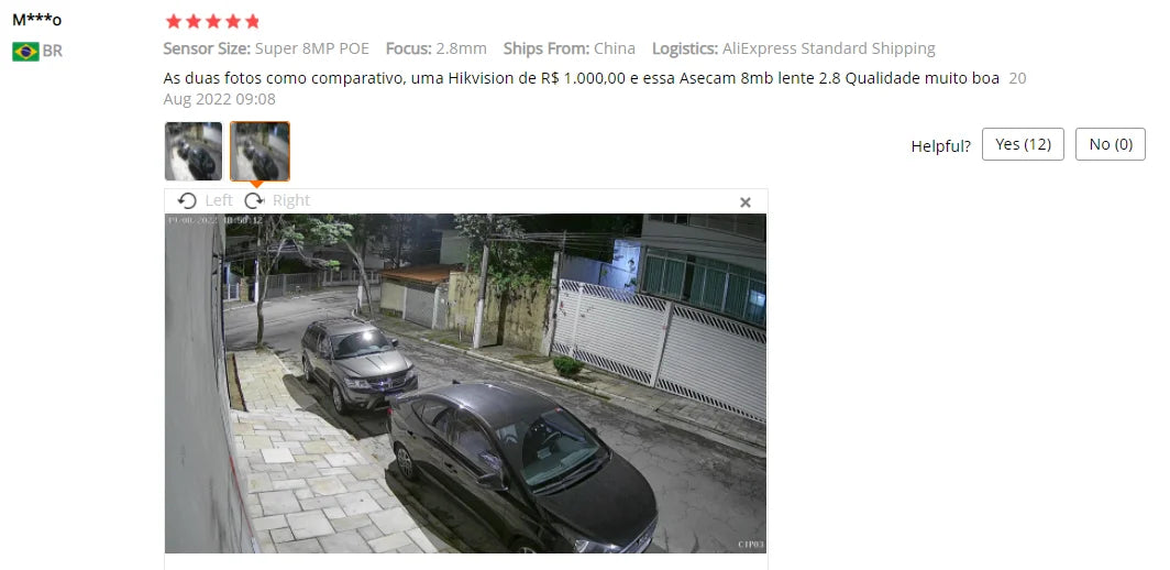 Câmera IP PoE 8MP 4K Bullet com Áudio Detecção Humana H.265 ONVIF IP67 - ASECAM