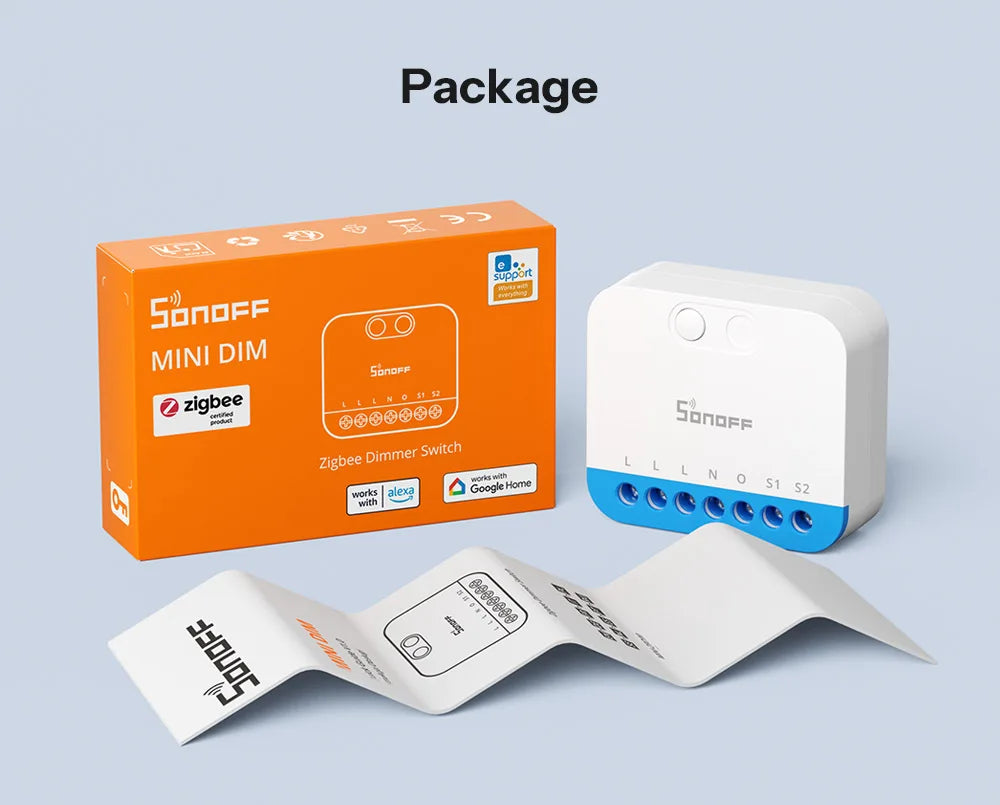 Dimmer Inteligente Zigbee 3.0 MINI-ZBDIM Extreme Monitoramento Energia Proteção Superaquecimento SONOFF