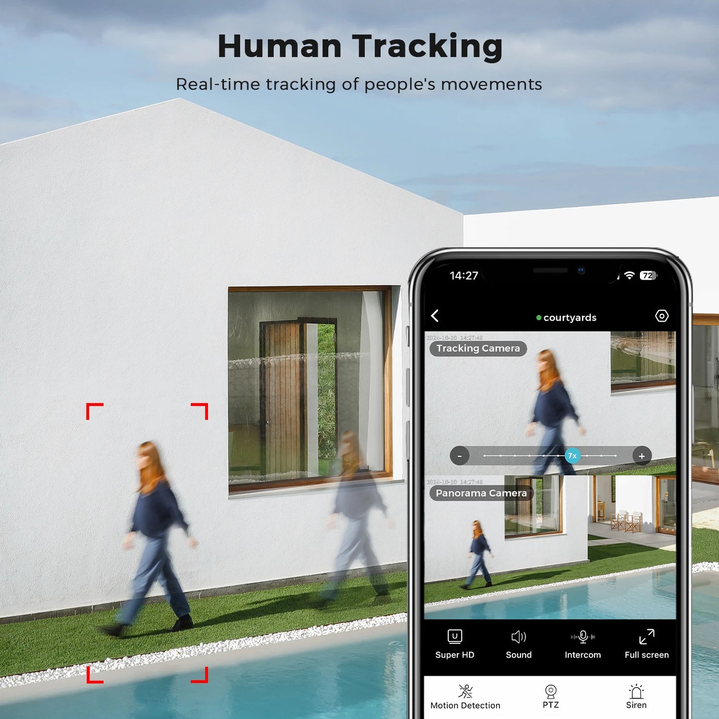 Câmera IP WiFi BESDER 15MP Tripla Lente PTZ Tela Dupla 10x Zoom Detecção Humana Visão Noturna Colorida IP66 - BESDER