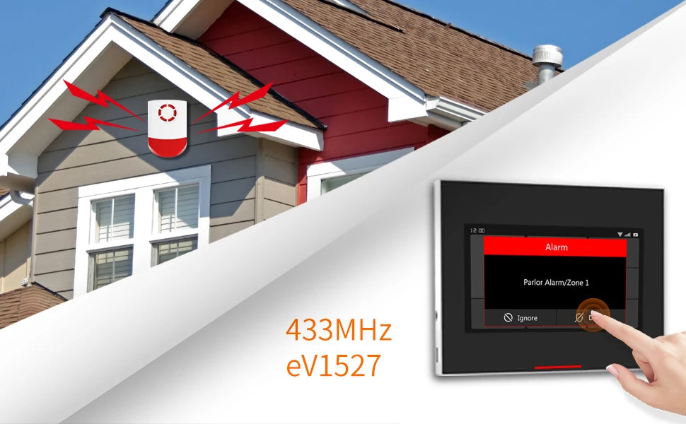 Sirene de Alarme Staniot 433MHz - 120dB com Luz Estroboscópica para Uso Externo