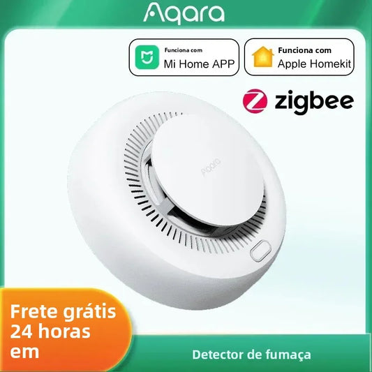 Aqara matéria detector de fumaça sensor monitor alarme incêndio zigbee 3.0 alerta som segurança em casa inteligente trabalho com mi casa homekit app