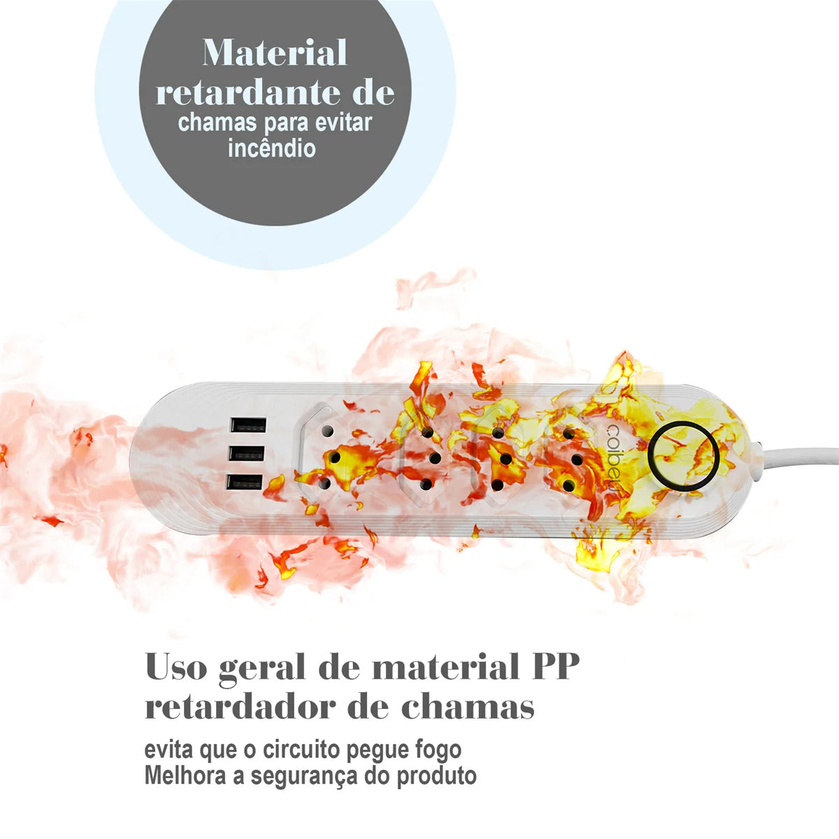 Filtro de Linha Torre de Tomadas COIBEU - Com Portas USB - 2m - 10A - Padrão Brasil - Bivolt