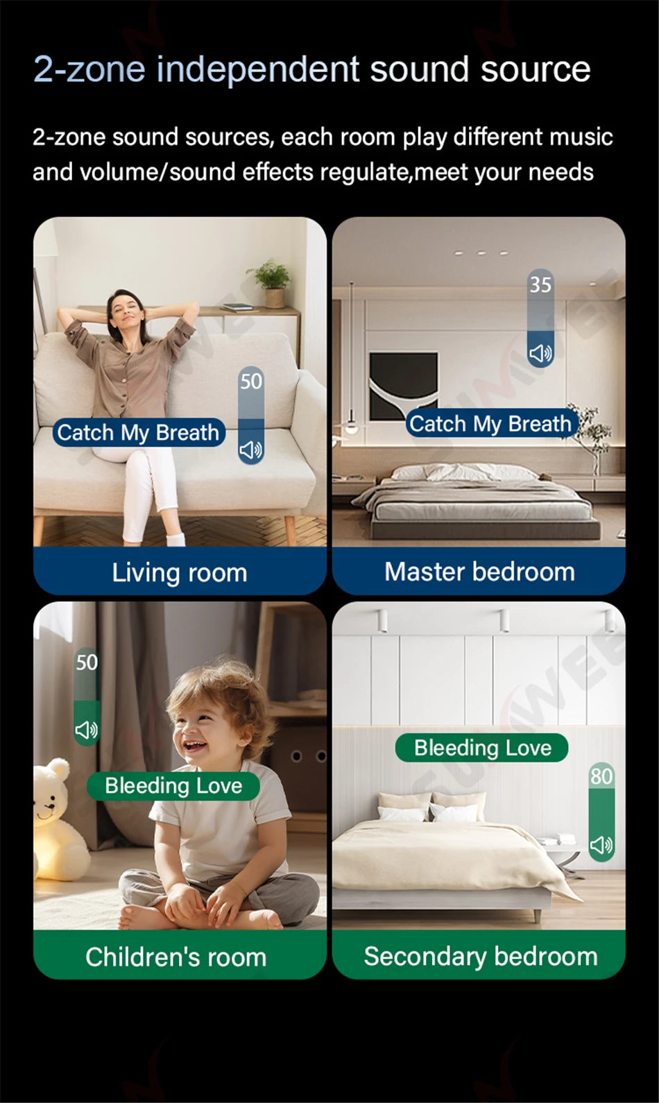 Tuya teatro inteligente música de fundo 4 + 32g android 11 sistema embutido zigbee gateway bluetooth wifi áudio na parede amplificador de potência