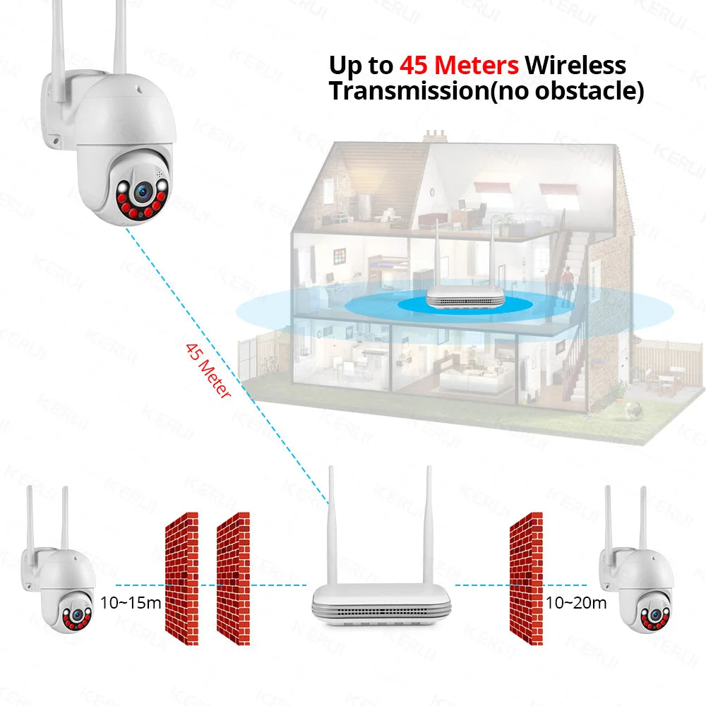 NVR 8 Canais WiFi 4MP/5MP com Tela 10.1" H.265 ONVIF para Câmeras Sem Fio - Kerui N1008L