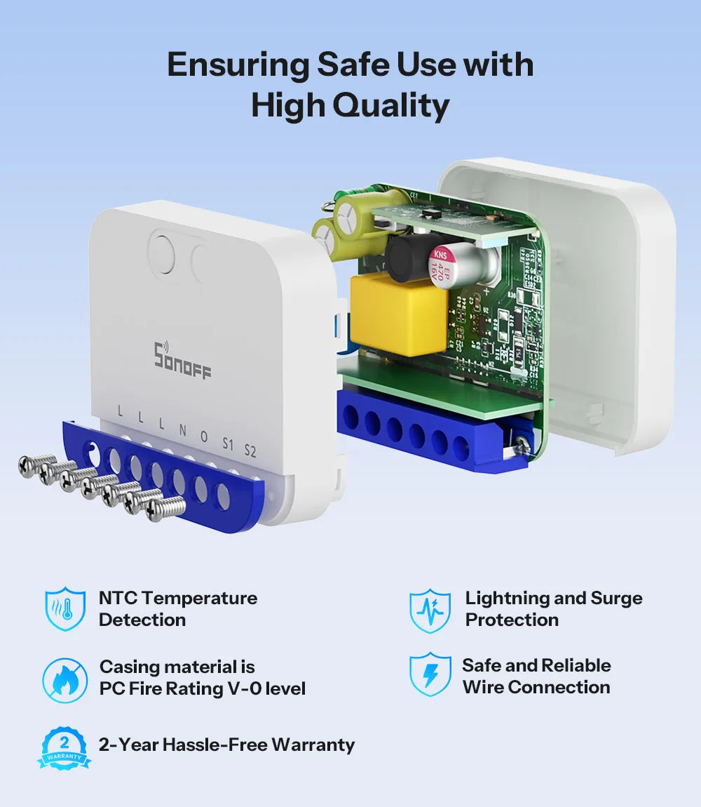 Dimmer Inteligente WiFi Matter MINI-DIM Extreme Sem Cintilação Monitoramento Energia 220-240V SONOFF