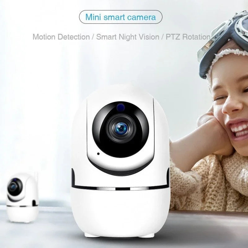 Mini Câmera WiFi Lenovo 1080P – Rastreamento Automático, Visão Noturna e Monitor de Bebês