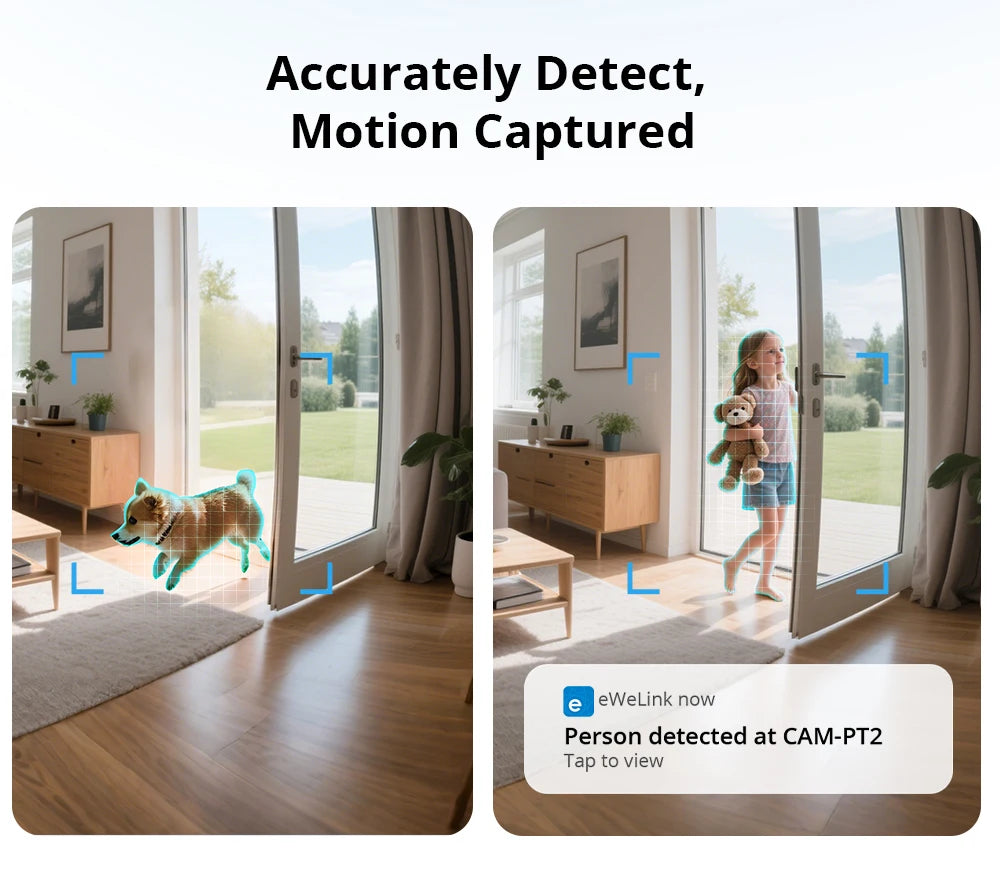 Câmera de Segurança Interna Inteligente 360° com Visão Noturna Detecção IA e Alexa SONOFF CAM Pan-Tilt 2