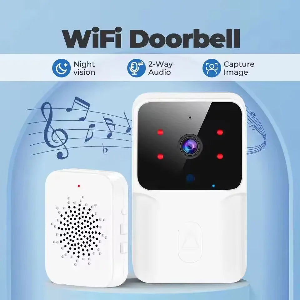 Campainha de vídeo wi-fi, telefone sem fio, sistema de intercomunicação bidirecional, visão noturna ir, campainha de segurança para casa inteligente, monitor de câmera