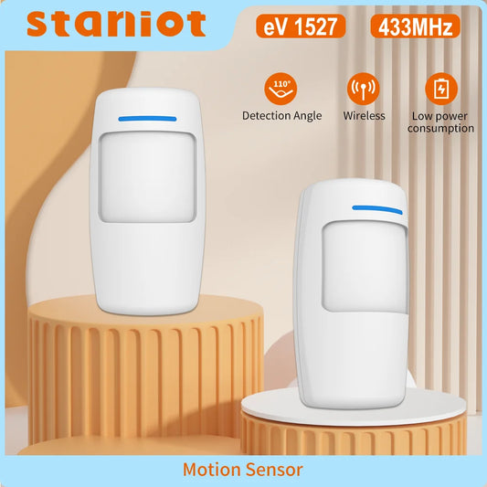 Staniot PIR Detector de movimento Home Human Infravermelho Segurança Alarme contra roubo Sensor Detecção de distância 110 °   Suporta alarme de baixa tensão