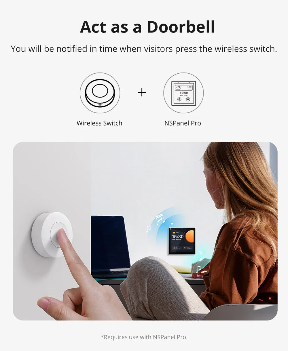 Botão Sem Fio Zigbee 3.0 SNZB-01P Sensor Inteligente Casa Inteligente SONOFF