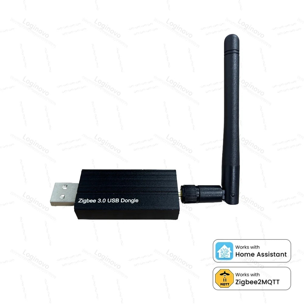 Gateway Zigbee 3.0 USB Dongle Universal com Antena Home Assistant Zigbee2MQTT OpenHAB Loginovo