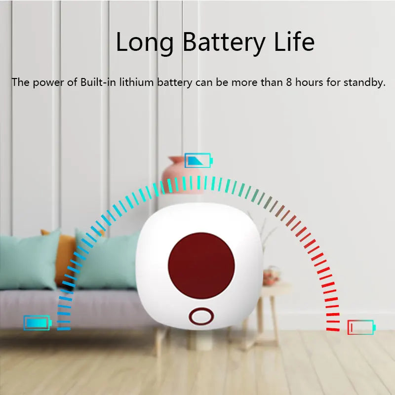 Sirene sem fio interna 433mhz, sistema de alarme de segurança doméstica autônomo, alto decibel, 110db, som, luz estroboscópica, alto-falante