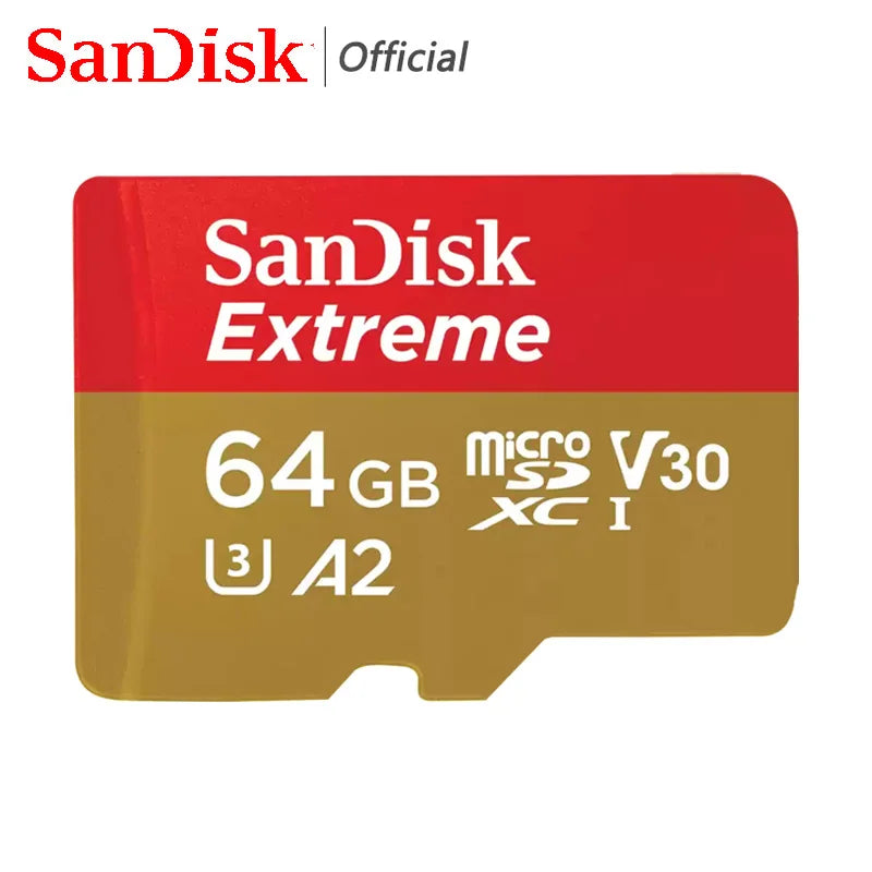 Sandisk ultra micro cartão sd 128gb 256gb u3 4k v30 a2 classe 10 UHS-1 cartão flash 512gb 64gb 1tb cartão microsd/tf para câmera do telefone