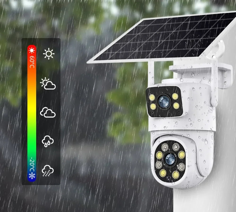 Tuya câmera solar inteligente wifi lente dupla 8mp sem fio ao ar livre câmera de vigilância de vídeo bateria ptz cctv duas telas detecção pir