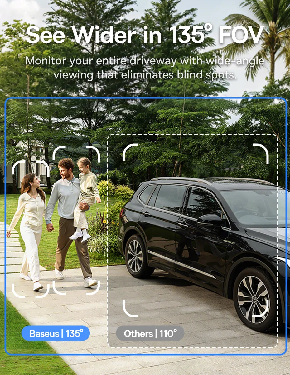 Câmera Baseus S1 Lite 2K 4MP Solar Dupla Lente 135° POE IP67 WiFi