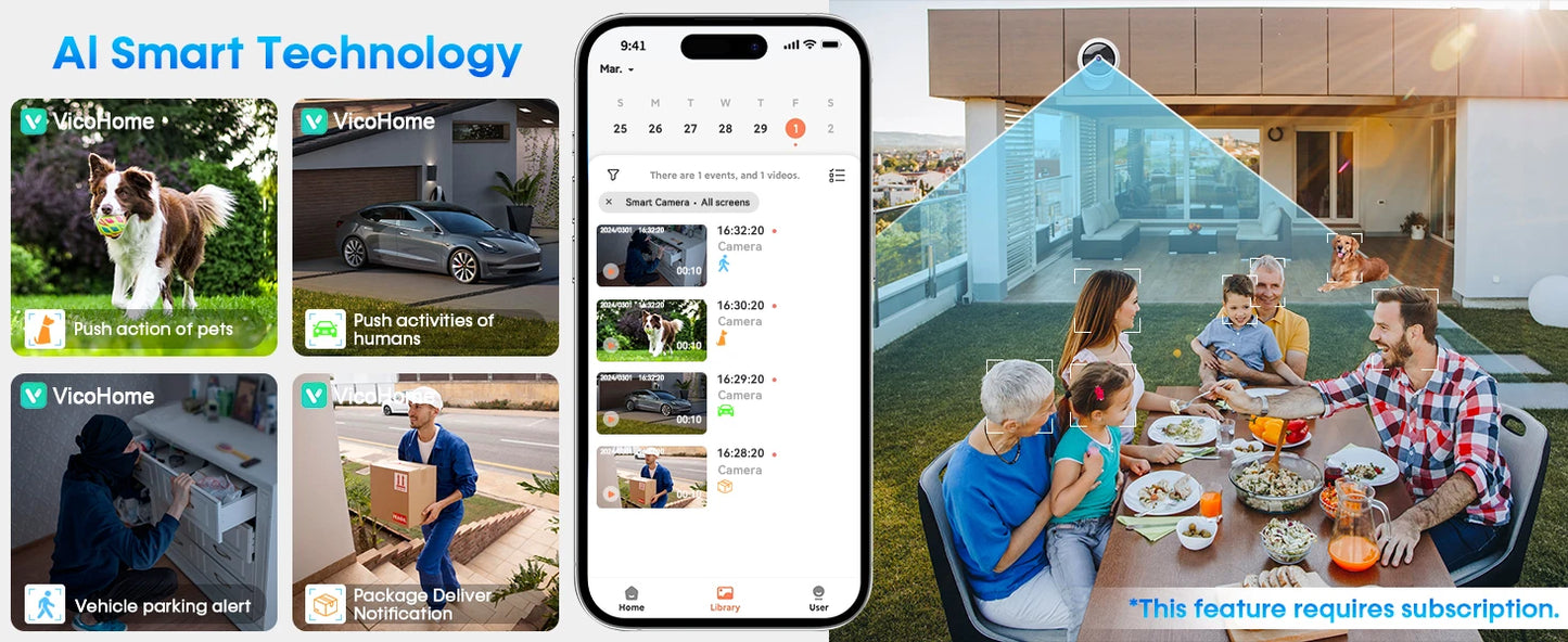 Câmera de Segurança Sherway 2K 5MP WiFi Magnética com Bateria 5800mAh, Detecção Humana IA, Visão Noturna Colorida e IP66