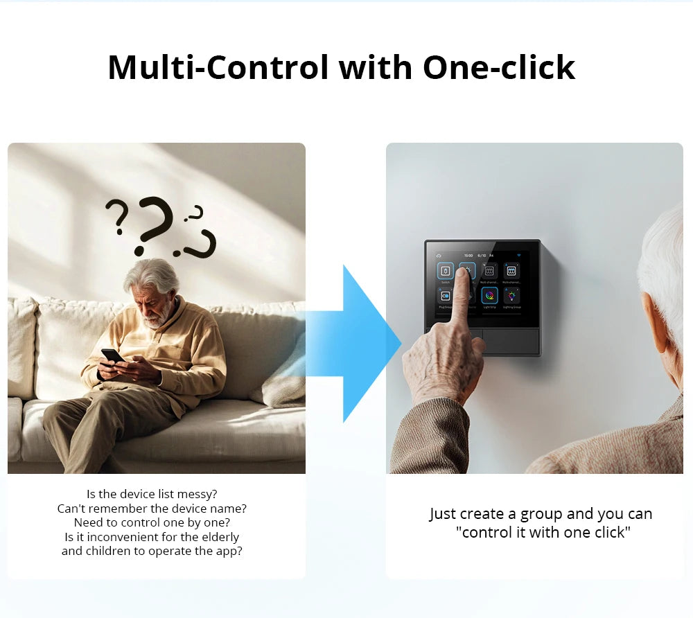 SONOFF NSPanel – Painel Touchscreen 3,5" WiFi com Controle de Cenas, Termostato e Display Meteorológico