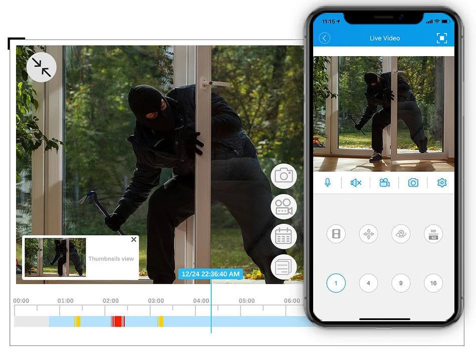 Kit Câmera de Segurança 8MP 4K com NVR 8 Canais Detecção Humana IA Áudio Visão Noturna Colorida IP67 - ASECAM