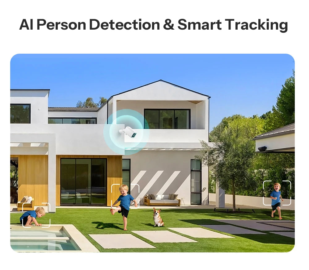 Câmera de Segurança Externa Inteligente SONOFF CAM-B1P 2K HD com Detecção Humana IA IP65 À Prova D'água Rastreamento Inteligente e Visão Noturna Colorida