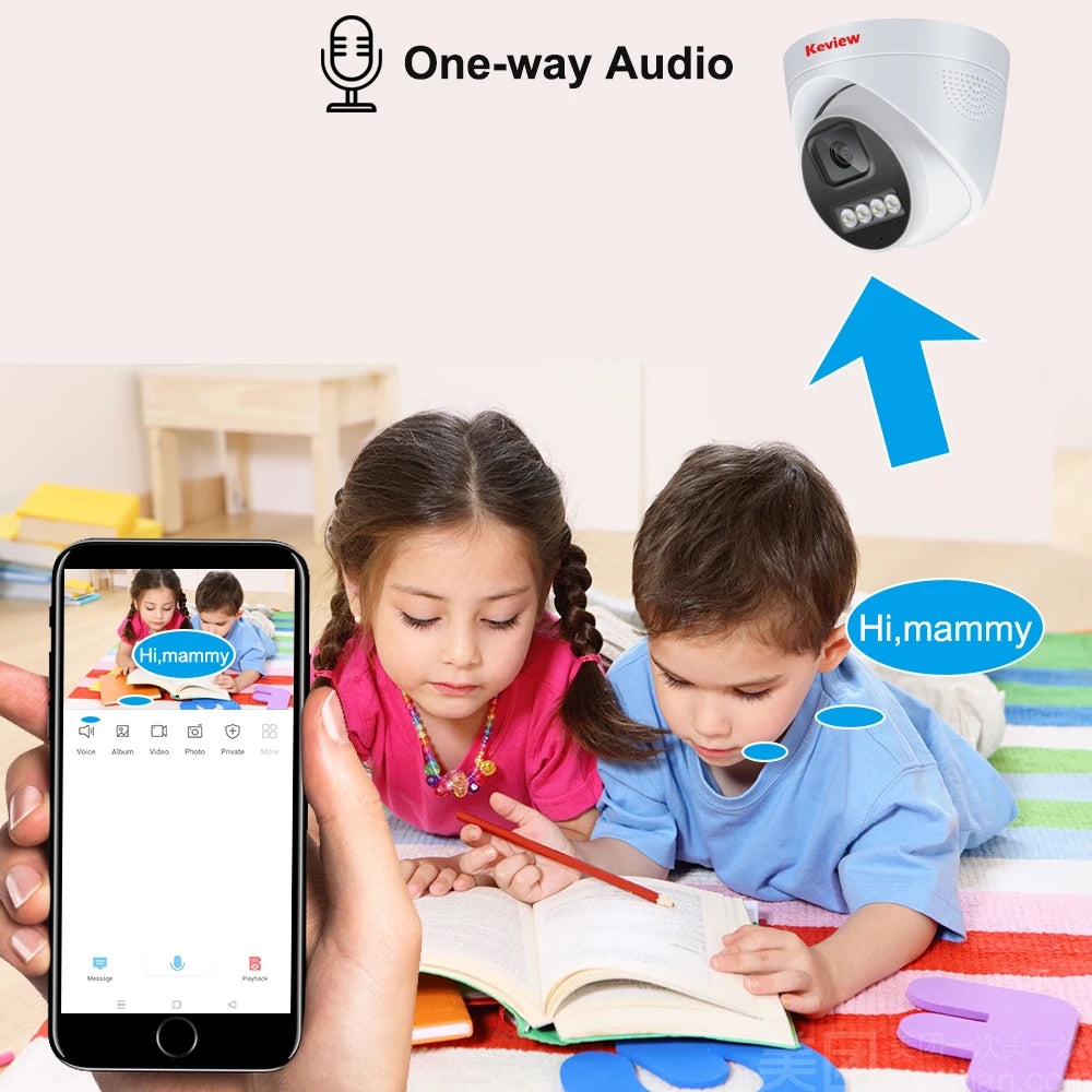 Câmera de Segurança IP 4K 8MP PoE com Visão Noturna Colorida AI