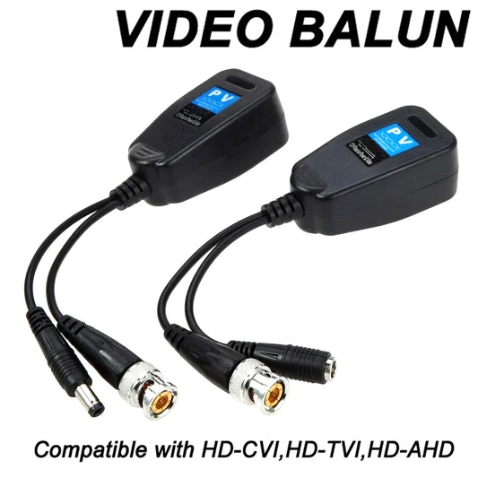 Balun Passivo RJ45 para BNC Transceptor de Vídeo CCTV para Câmeras AHD TVI CVI Analógicas - JIENUO