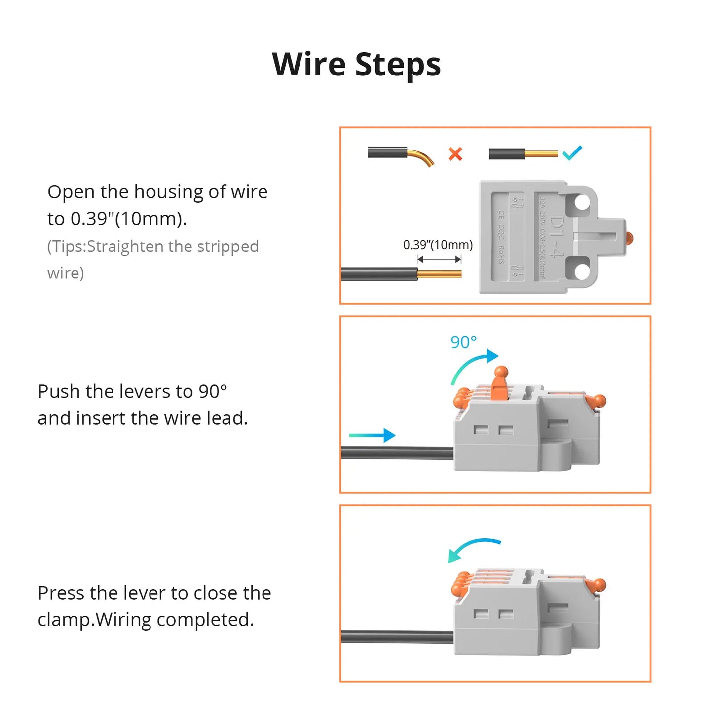 SONOFF-Universal Compact Din Rail Fio Conector, blocos de terminais, Push Quick, Mini Condutor, Splicing Connector