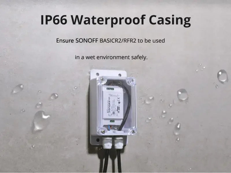 Sonoff 1/2 pçs ip66 caixa de junção à prova dip66 água casa inteligente abs + pc caso à prova dwaterproof água alta qualidade compatível com basicr2/basicr4/rfr2