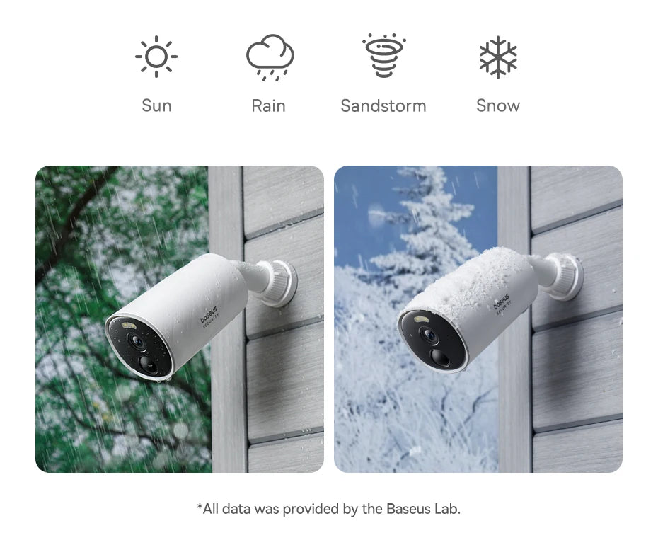 Câmera de Segurança Baseus B1 2K WiFi Sem Fio com Bateria 7800mAh, Gravação 24/7 e Armazenamento Interno 8GB