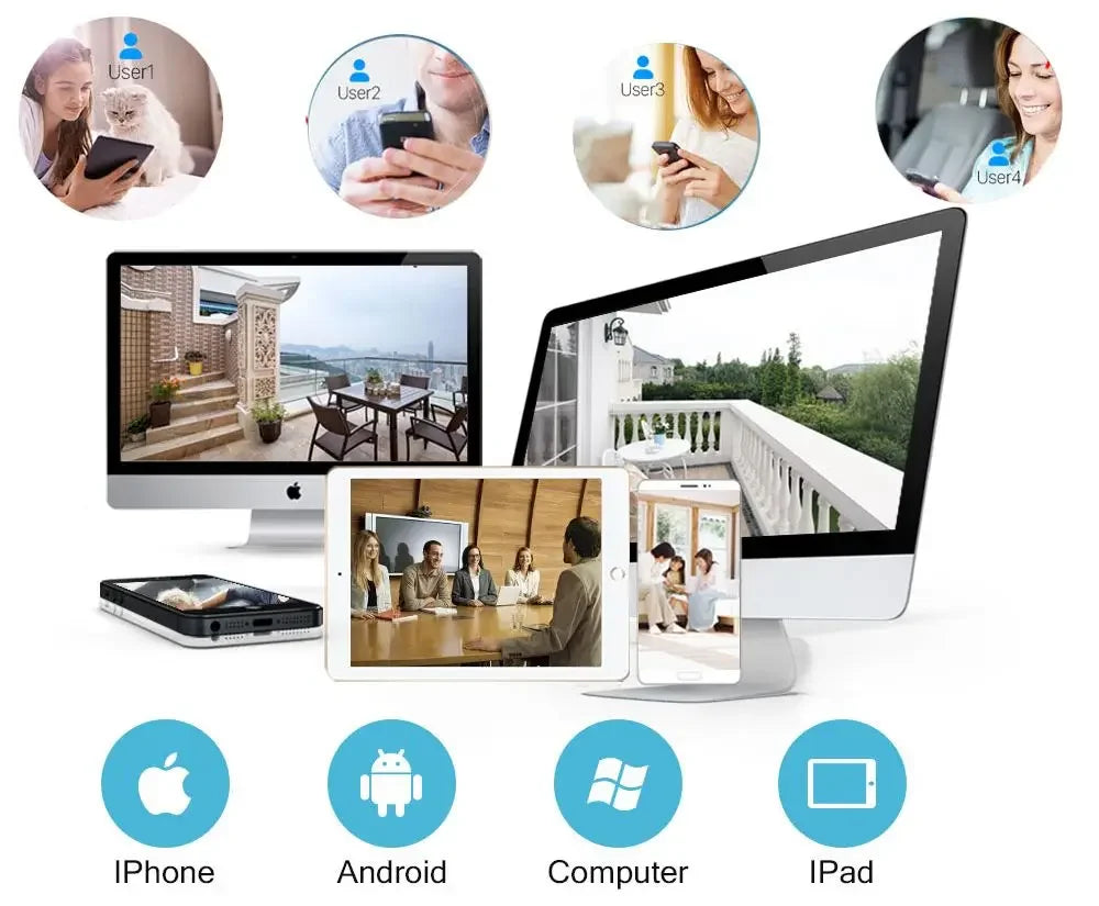 Câmera PTZ MvpSecam 8MP Lente Dupla – WiFi Pan 360°, Visão Noturna Colorida 40m e Detecção Humana por IA