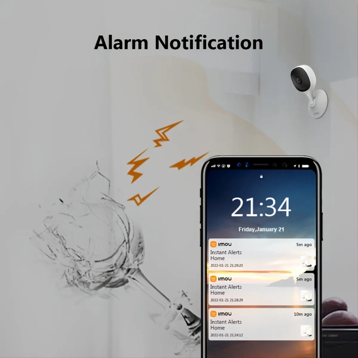Câmera WiFi 2MP 1080P Zoom 8x Detecção Humana Visão Noturna Alexa Google IMOU Cue 2E
