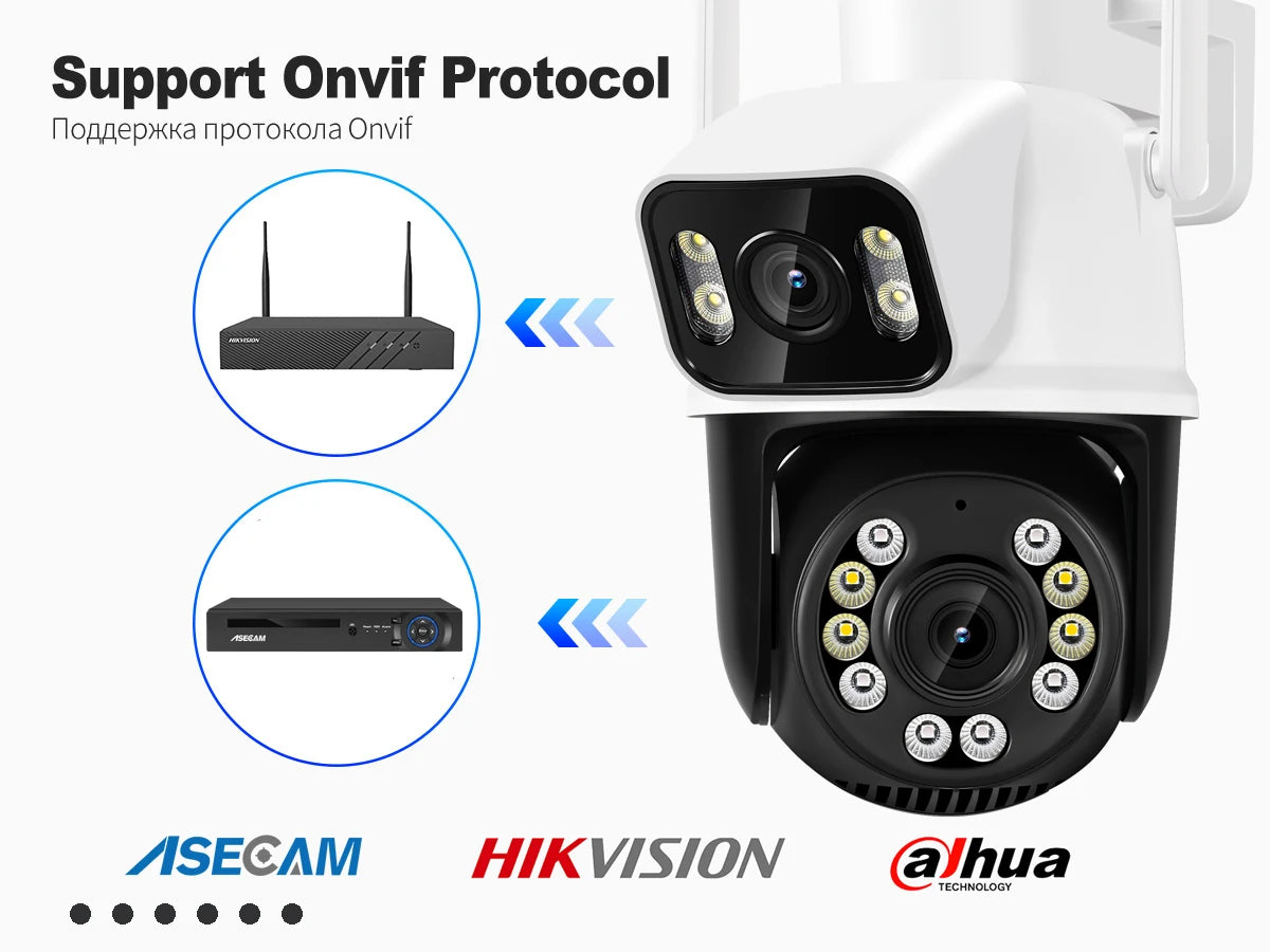 Câmera WiFi 12MP 6K Dome com Zoom 8X Detecção Humana IA Rastreamento Automático Alexa - ASECAM AS60WIC