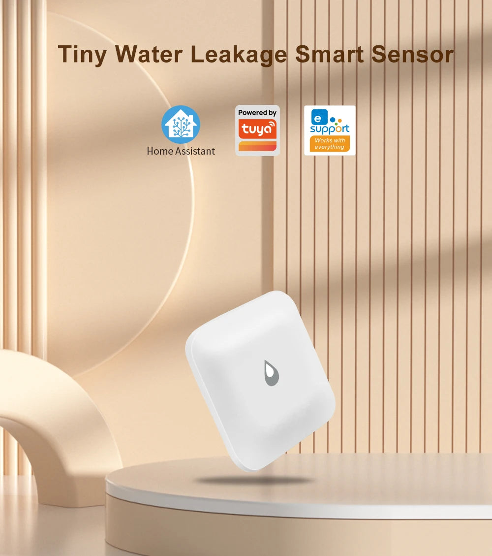 Sensor de Vazamento de Água Zigbee - Detector Inteligente com Alarme - Tuya/Home Assistant/eWeLink