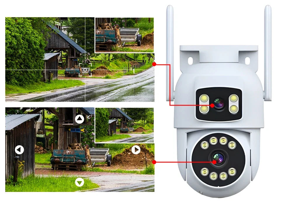 Câmera PTZ MvpSecam 8MP Lente Dupla – WiFi Pan 360°, Visão Noturna Colorida 40m e Detecção Humana por IA