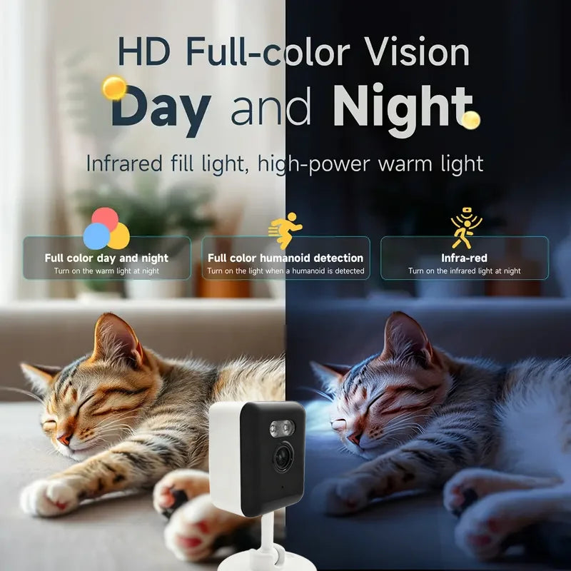 2mp hd wifi câmera de segurança mini câmera de vigilância em casa interior visão noturna duas maneiras áudio detecção humana 2.4g ip cam