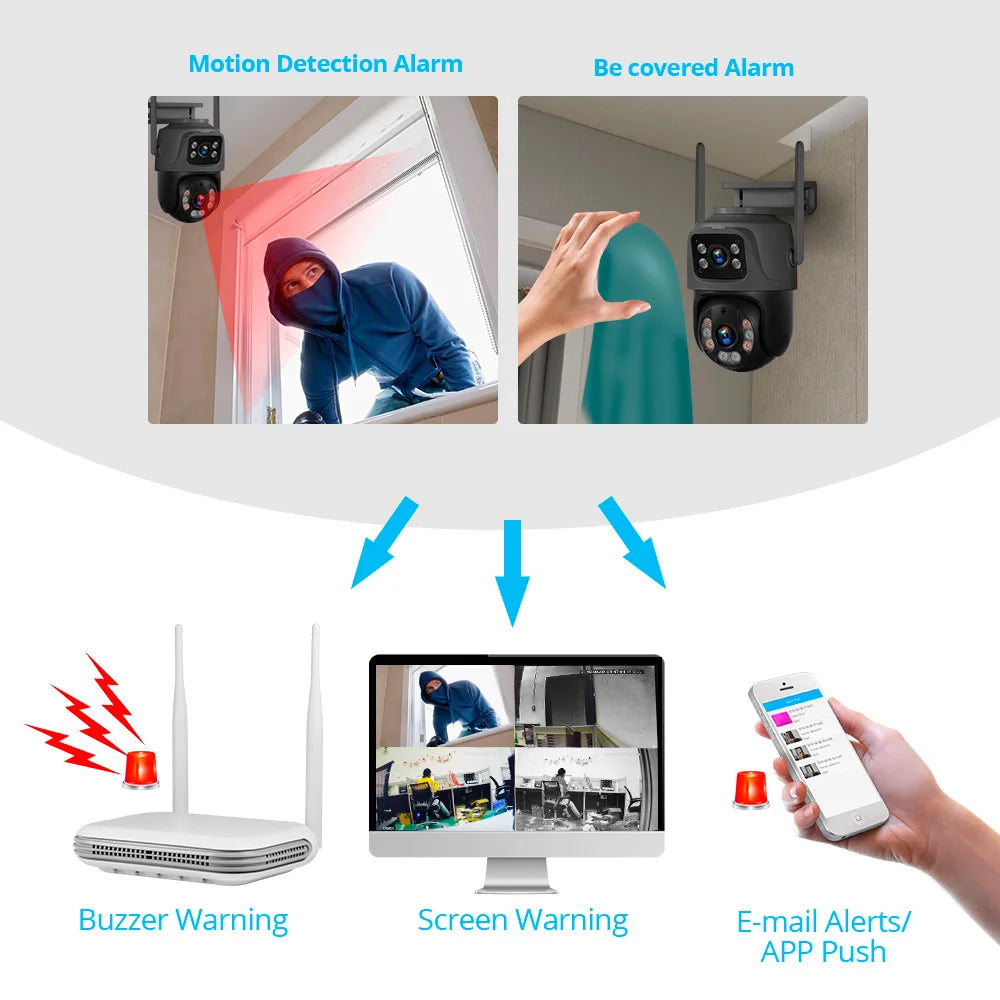 NVR WiFi 8 Canais 5MP 2K Gravador Vídeo Rede ONVIF HDMI Xmeye iCSee KERUI KR-N1008L